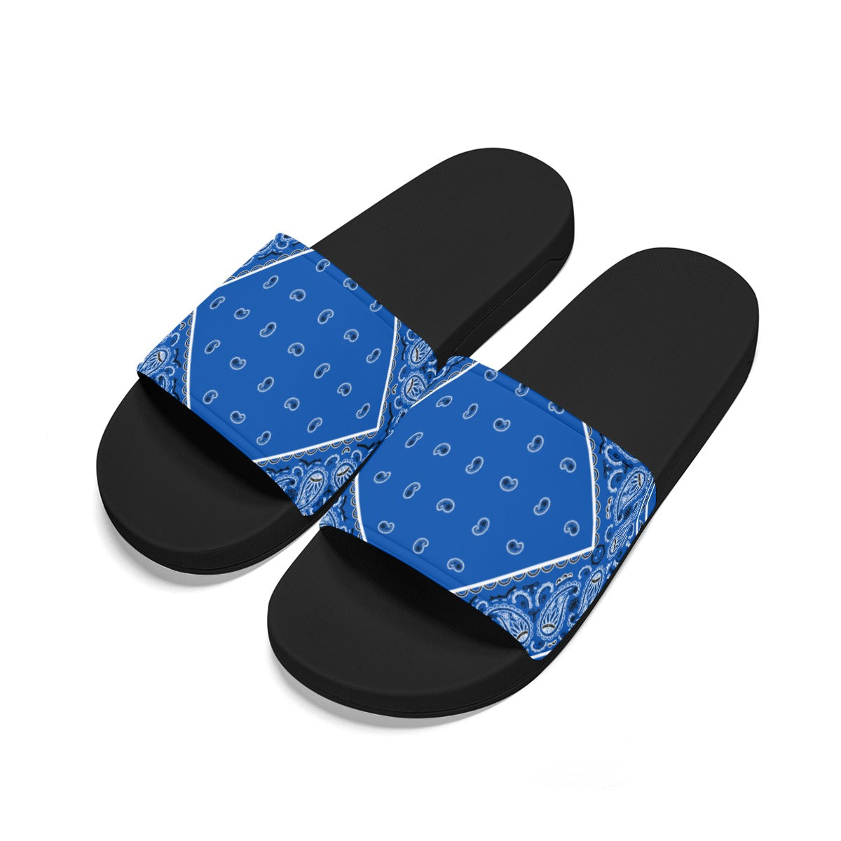 Cobalt Blue Diamond OG Bandana Slides