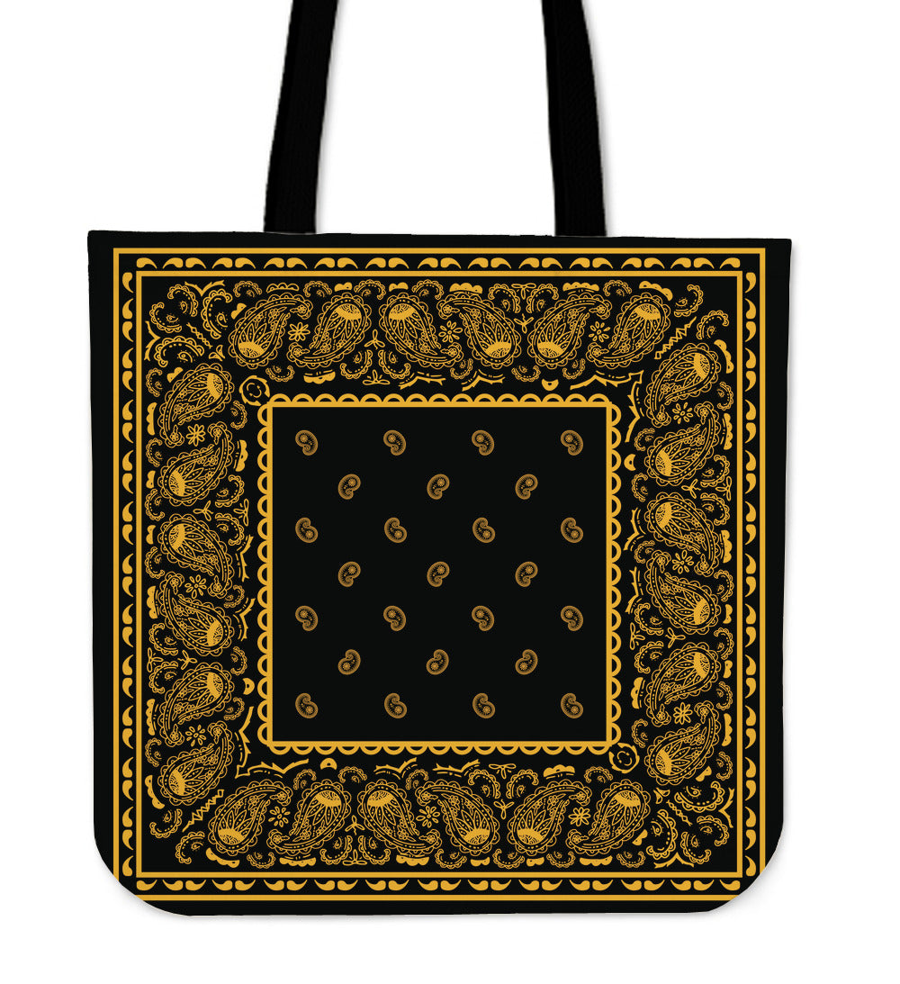 black and bold banana tote bag