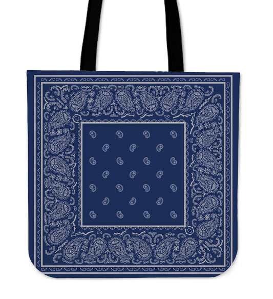Blue and Gray Bandana tote Baga