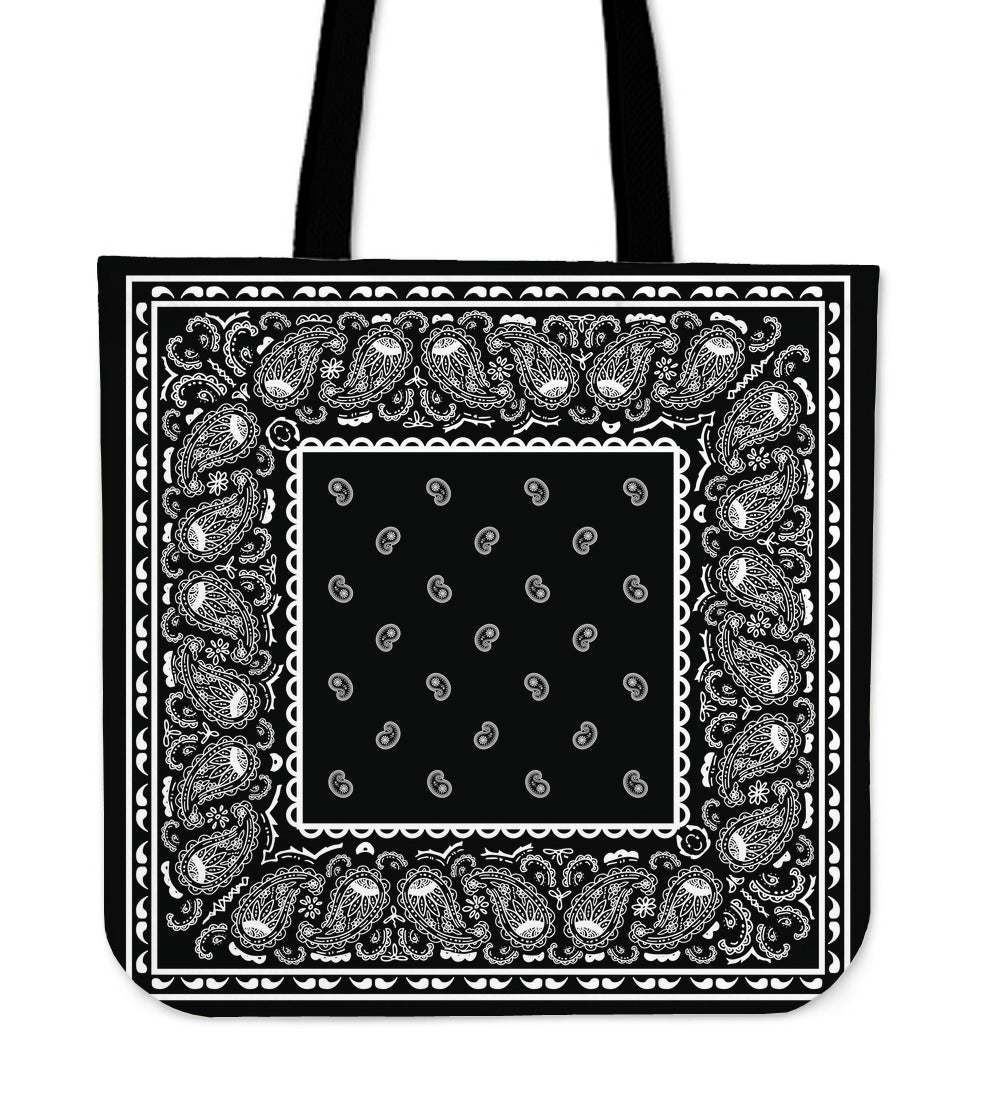 black bandana tote bag
