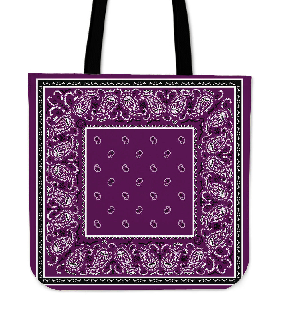plum tote bad with black edge
