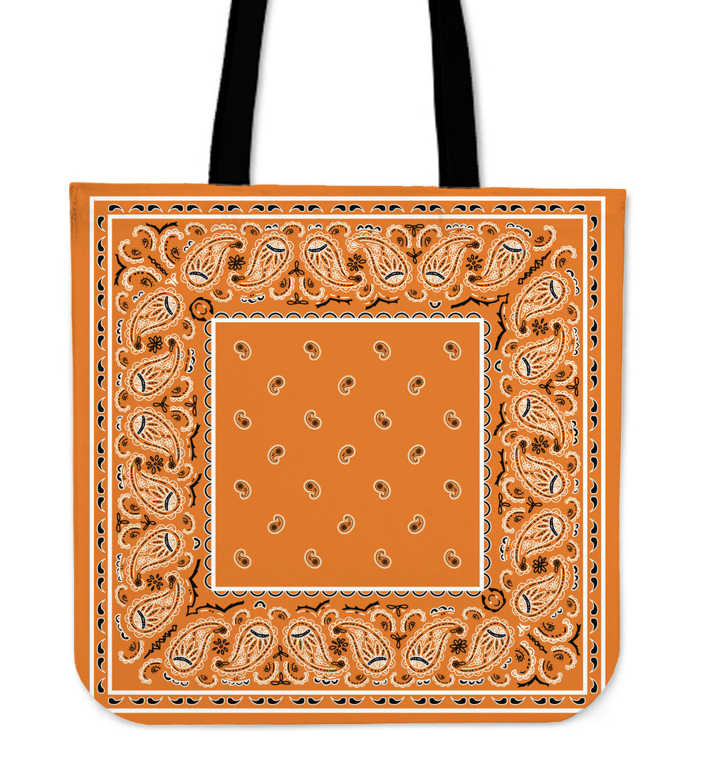 orange bandana tote bag