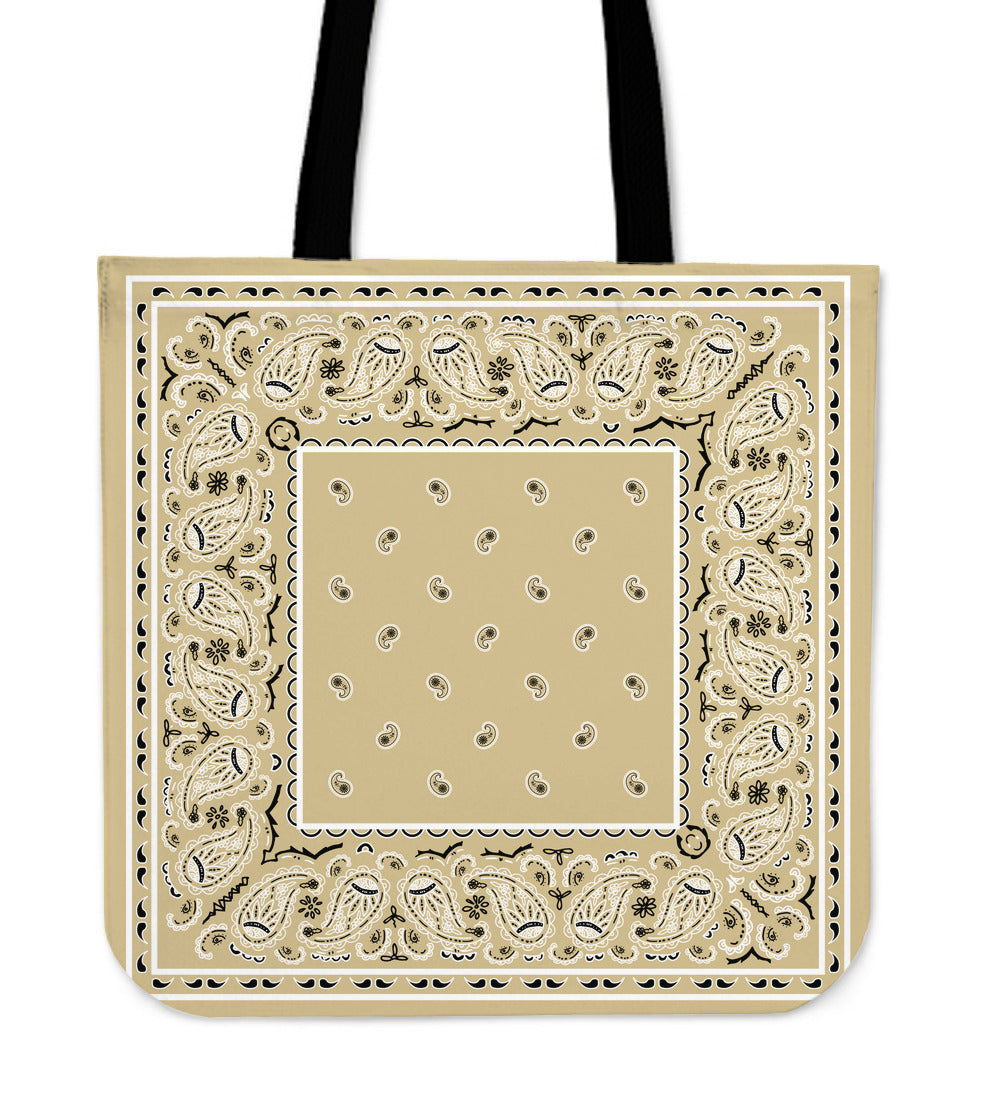 khaki bandana tote bags