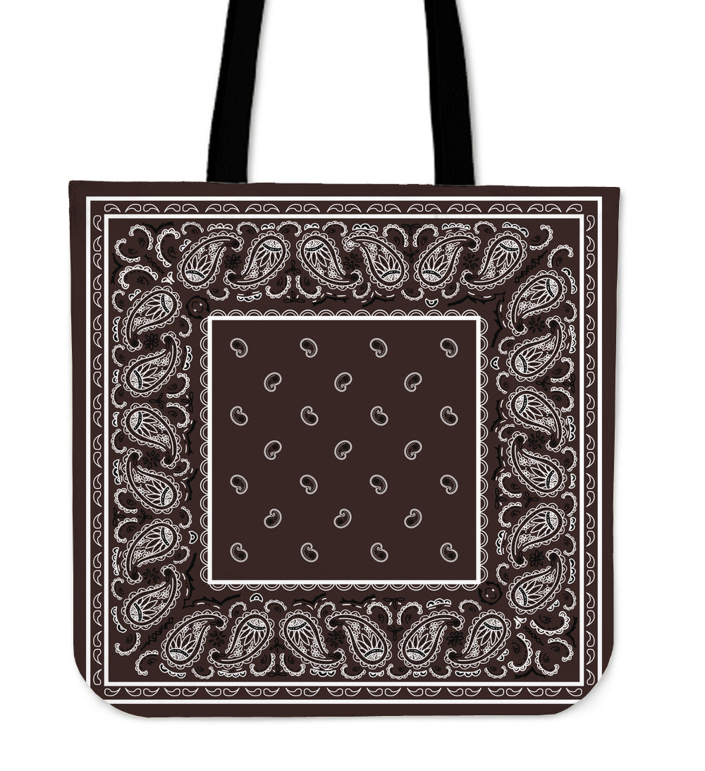 brown bandana tote bags