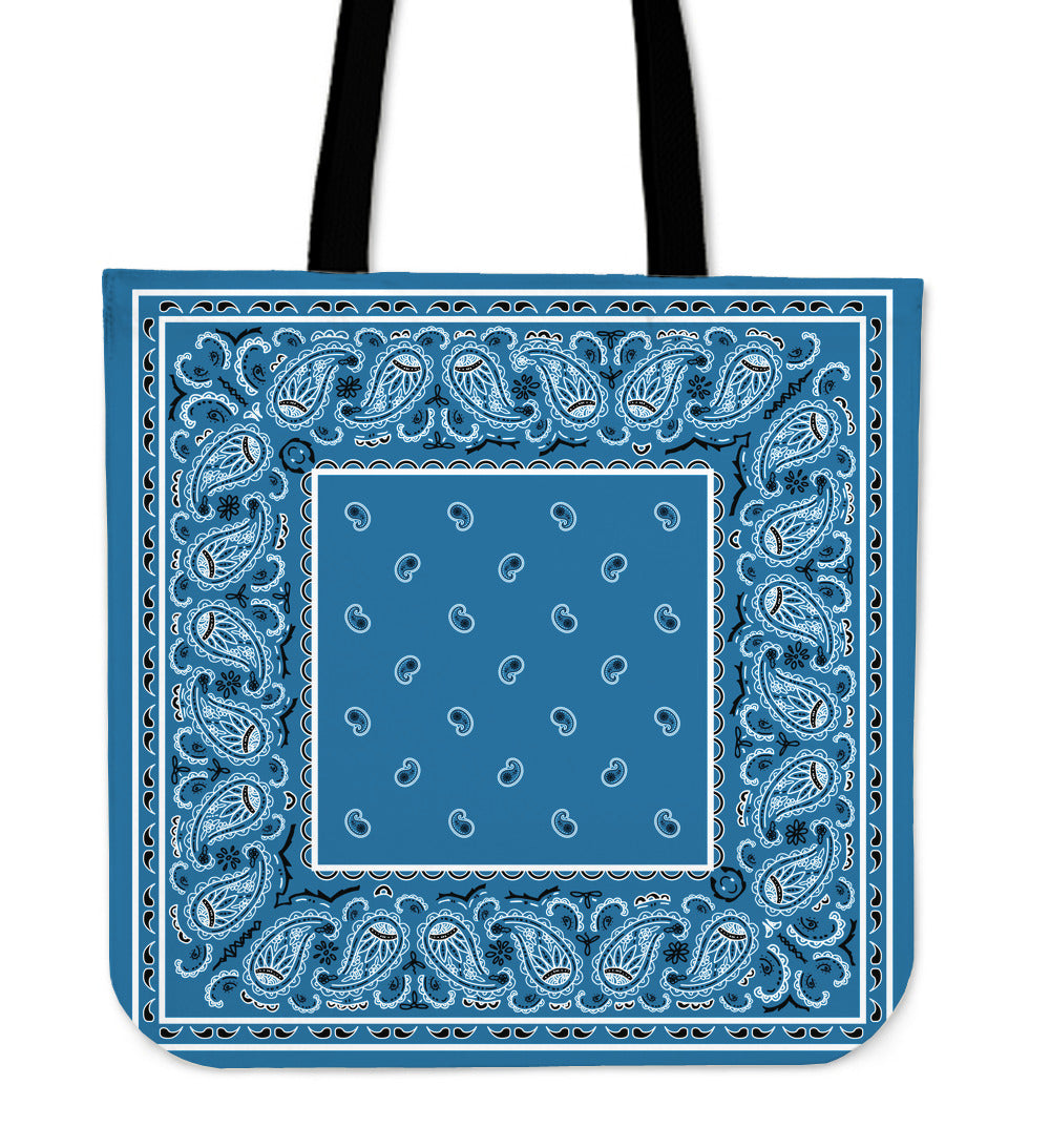 sky blue bandana tote bags