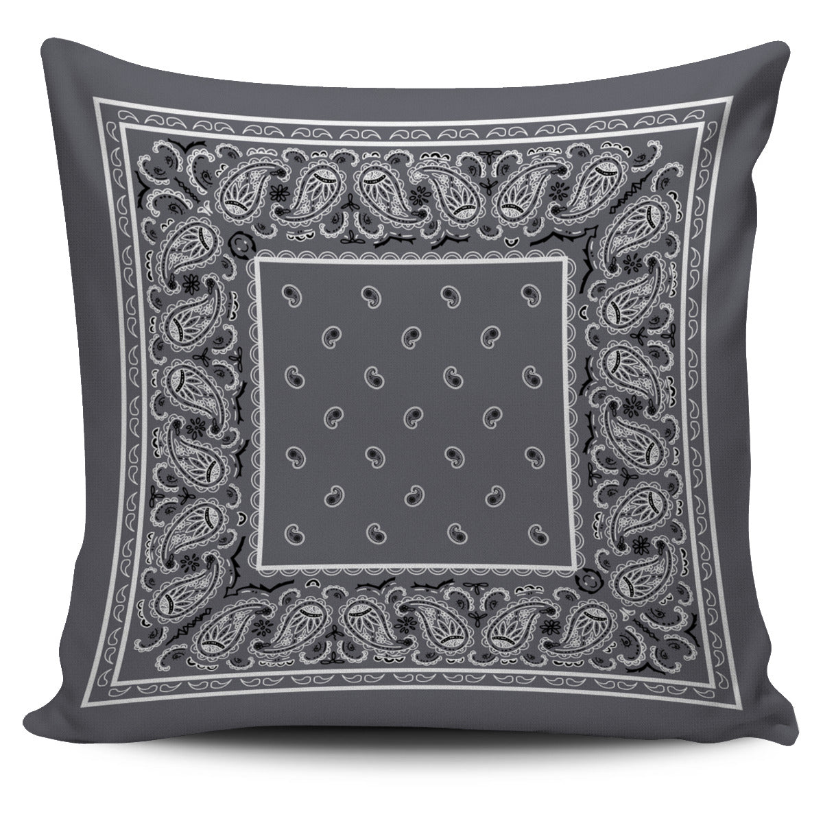 gray bandana throw pillow