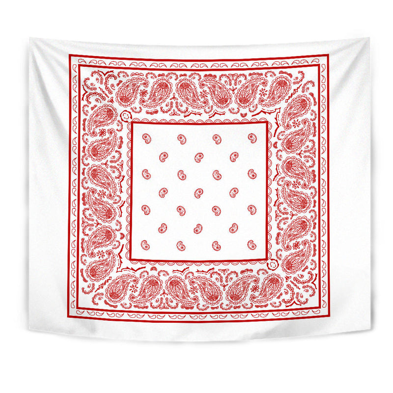 white with red bandana wall tapestry