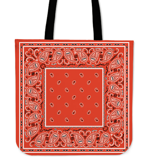 orange bandana tote bag