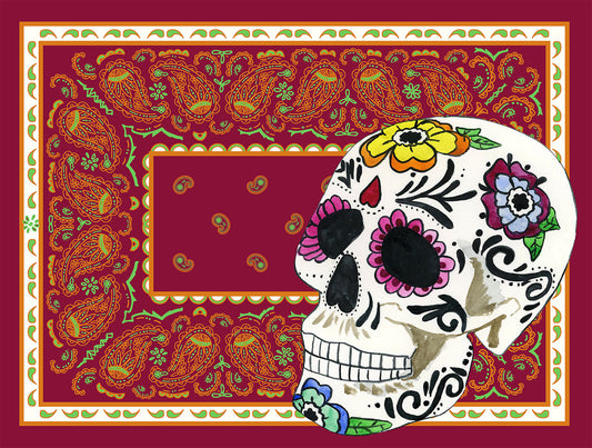 Ultra Plush Vino Sugar Skull Throw Blanket