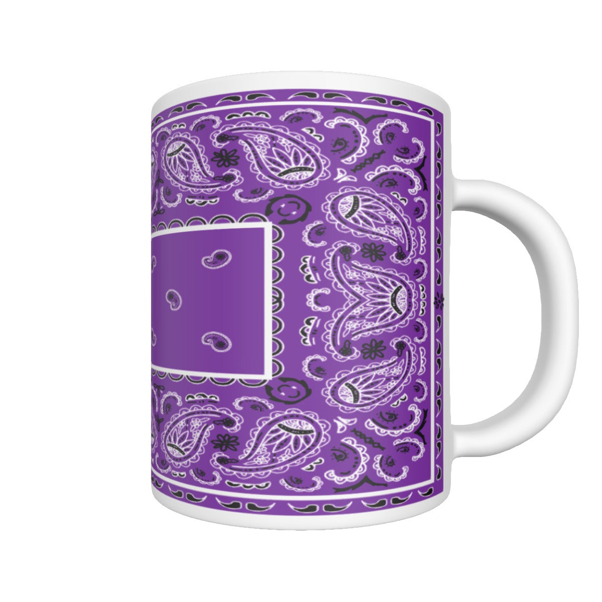 CM - Pretty Purple Rectangle Bandana Coffee Mug