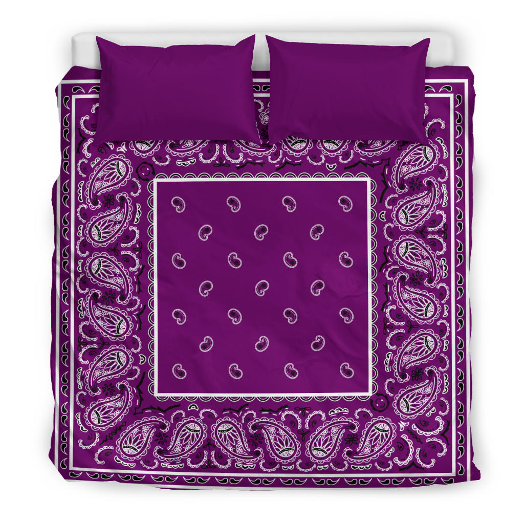 King Purple Plum Bandana Duvet Cover Set