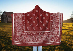 Ultimate Faded Red Bandana Hooded Blanket