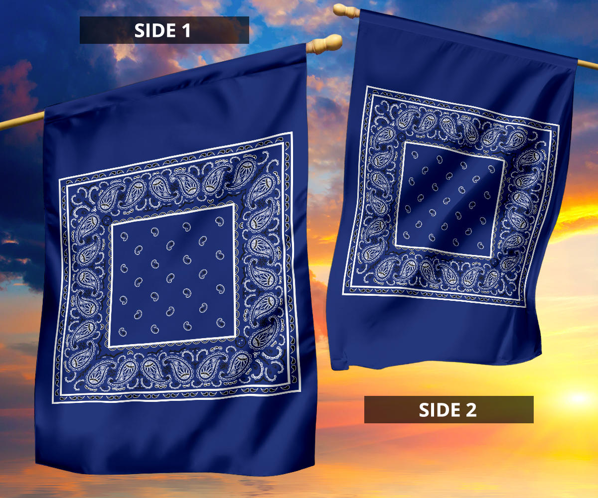 Royal Blue Bandana Home and Garden Flags