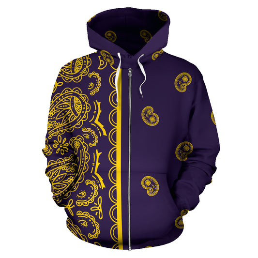 purple and gold bandana hoodie