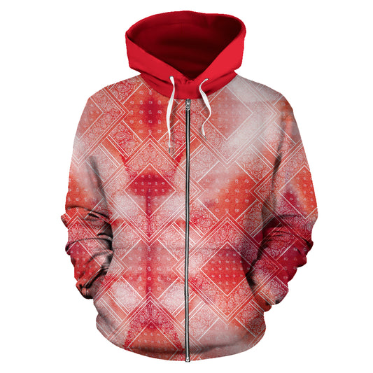 red and white hoodie