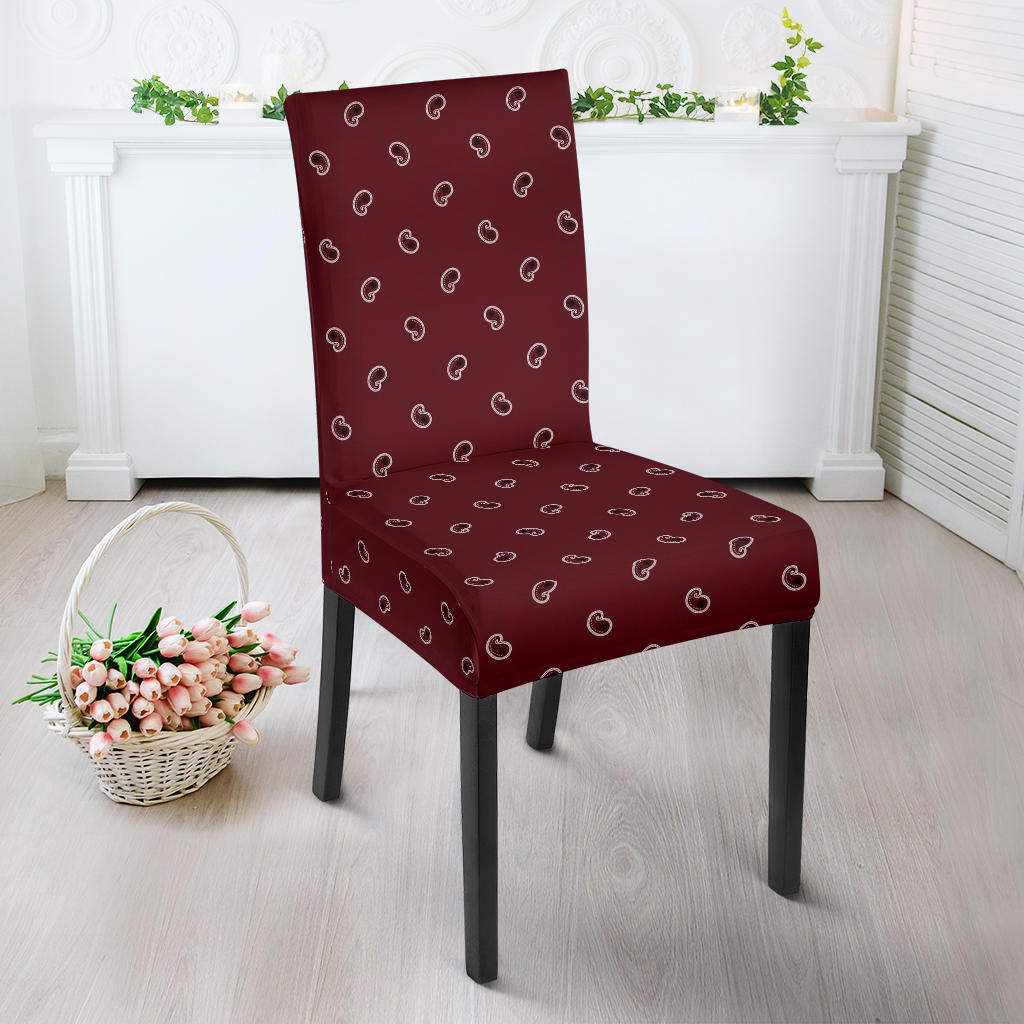 Burgundy Bandana Dining Chair Cover