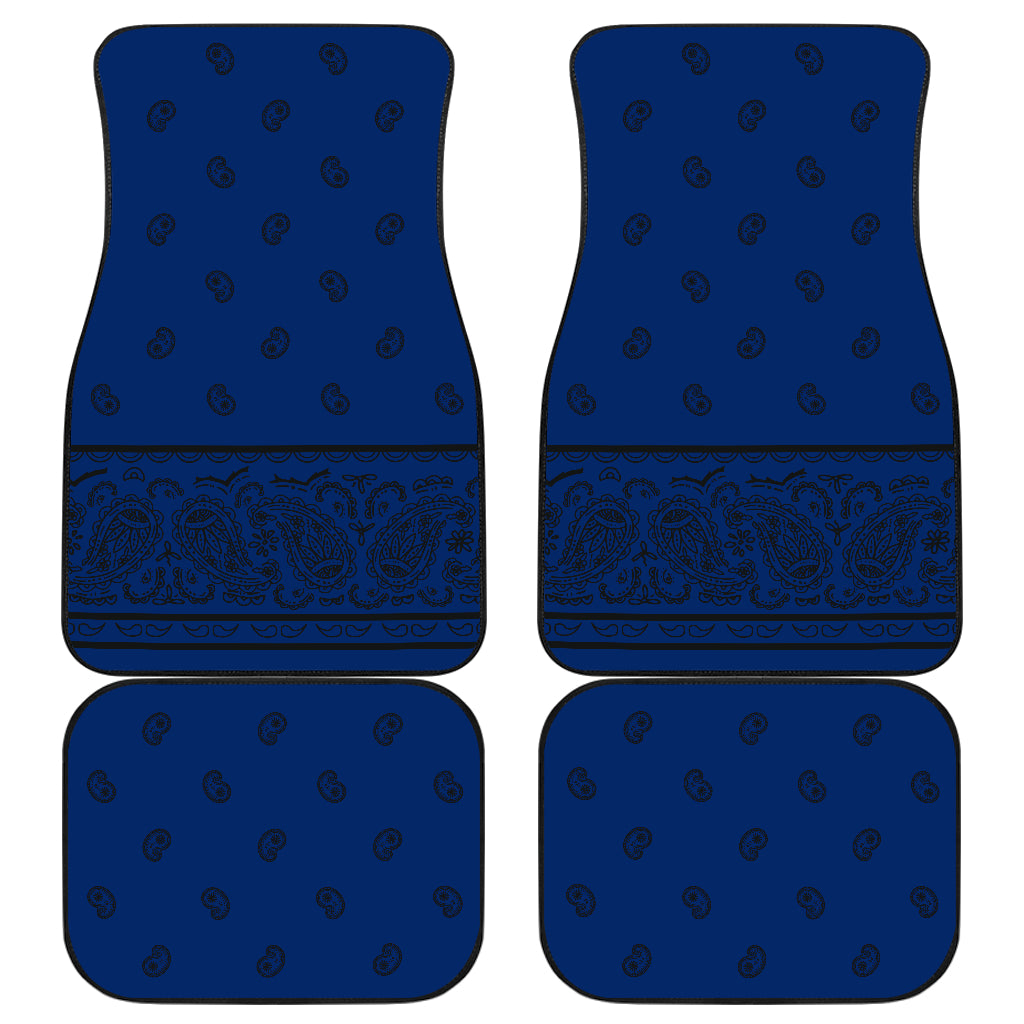 Quad Blue and Black Bandana Car Mats - Fancy