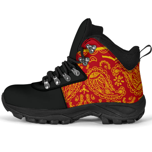 Red and Gold Bandana Alpine Boots
