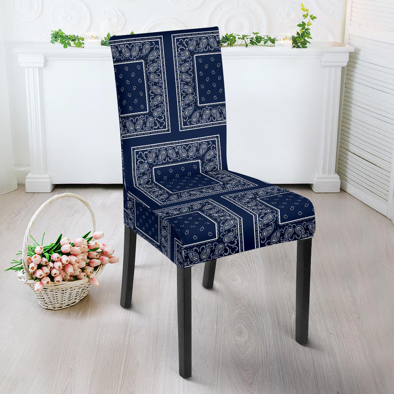 Navy Blue Bandana Chair Slipcovers