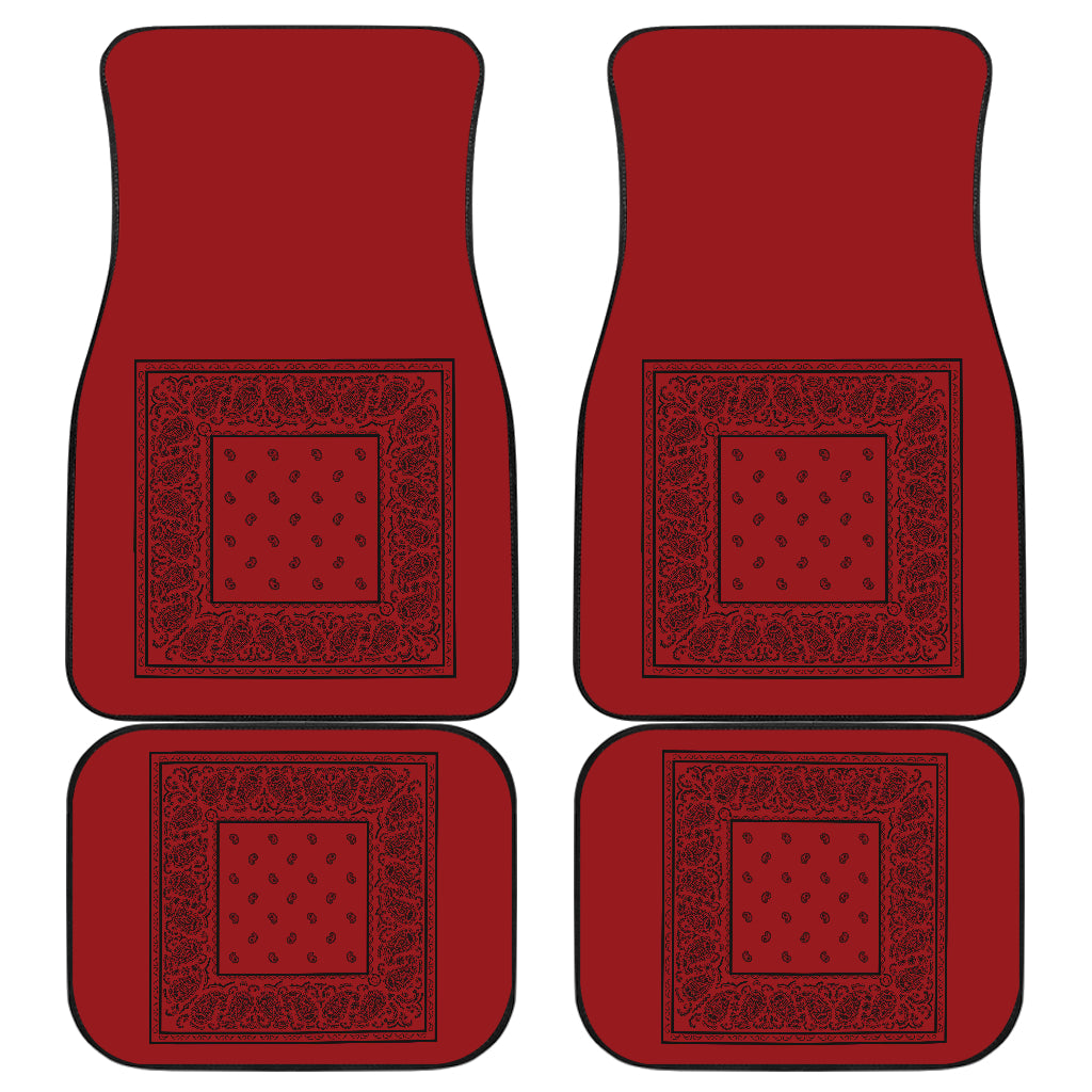 Quad Red with Black Bandana Car Mats - Minimal
