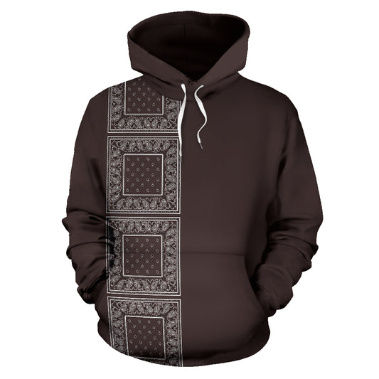 brown bandana pullover hoodie front view