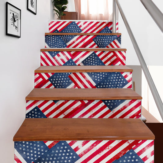 American Flag Bandana Stair Stickers 6 Steps