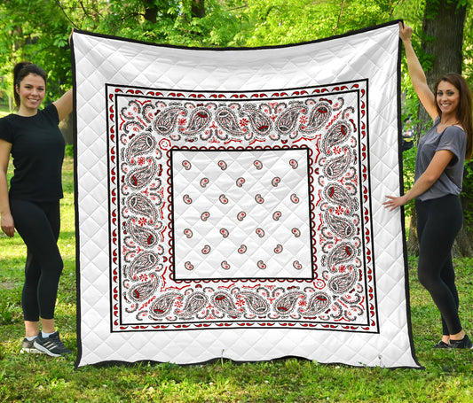 White Bandana Quilted Bedding
