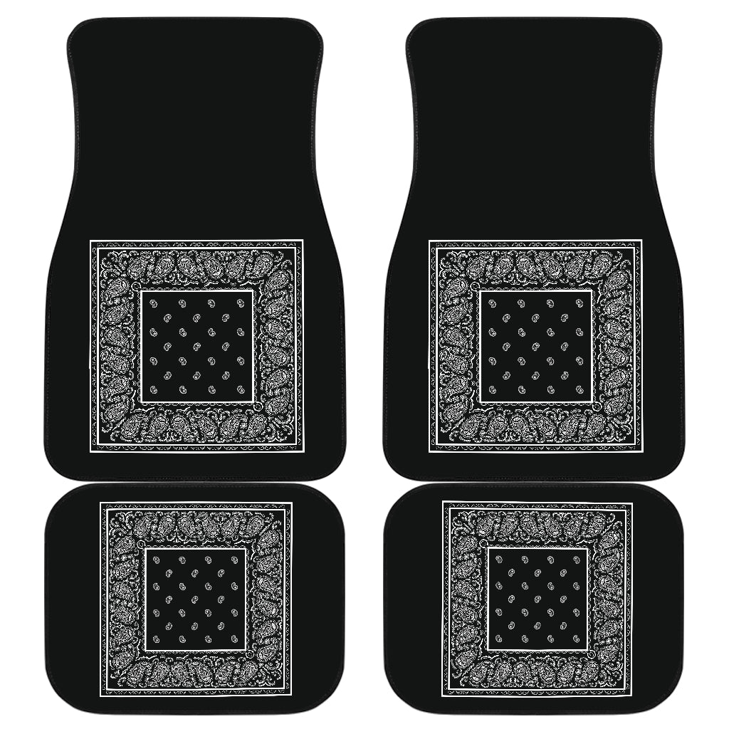 Quad Black Bandana Car Mats - Minimal