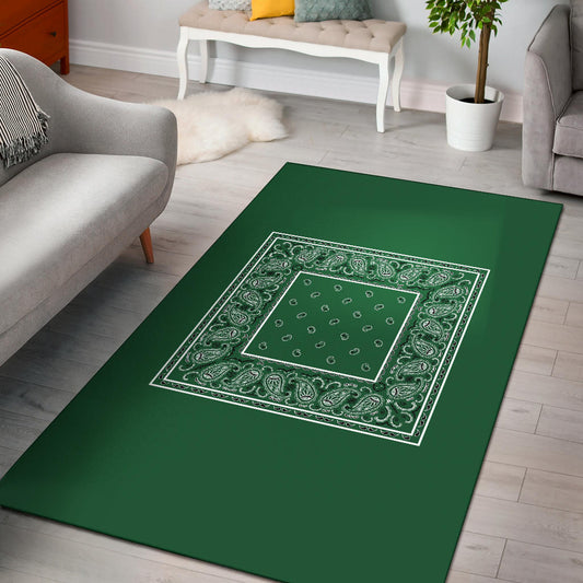 Classic Green Bandana Area Rugs - Minimal