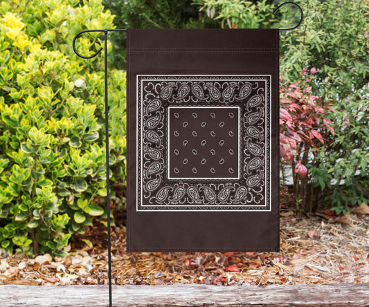 Coffee Brown Bandana Home and Garden Flags