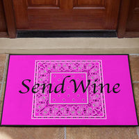 funny send wine pink door mat