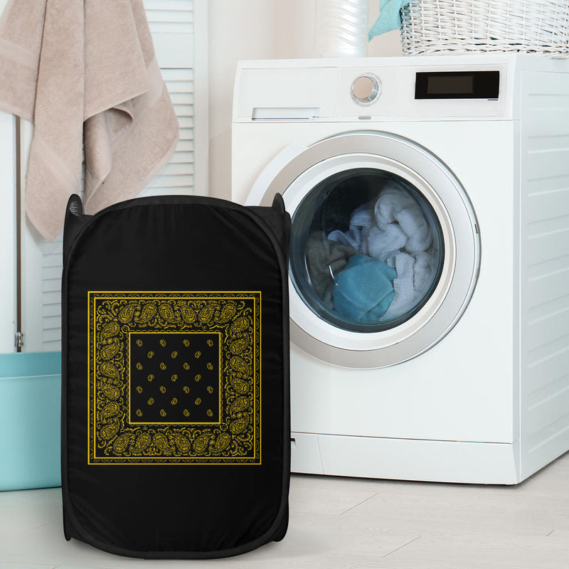Laundry Basket - OG Black and Gold Bandana