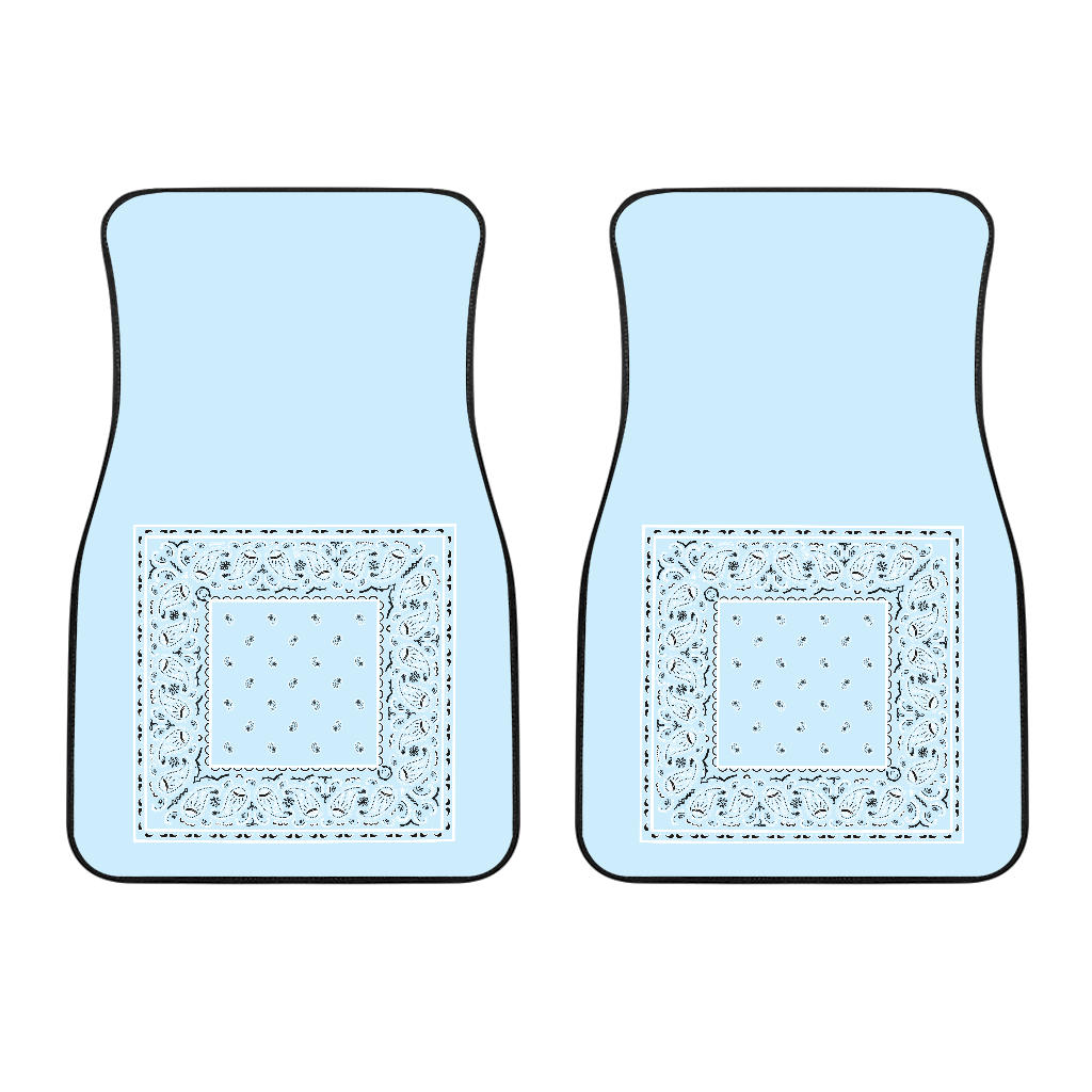 Dual Light Blue Car Floor Mats - Minimal