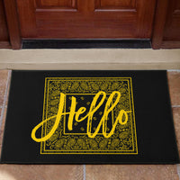 black gold bandana welcome mat
