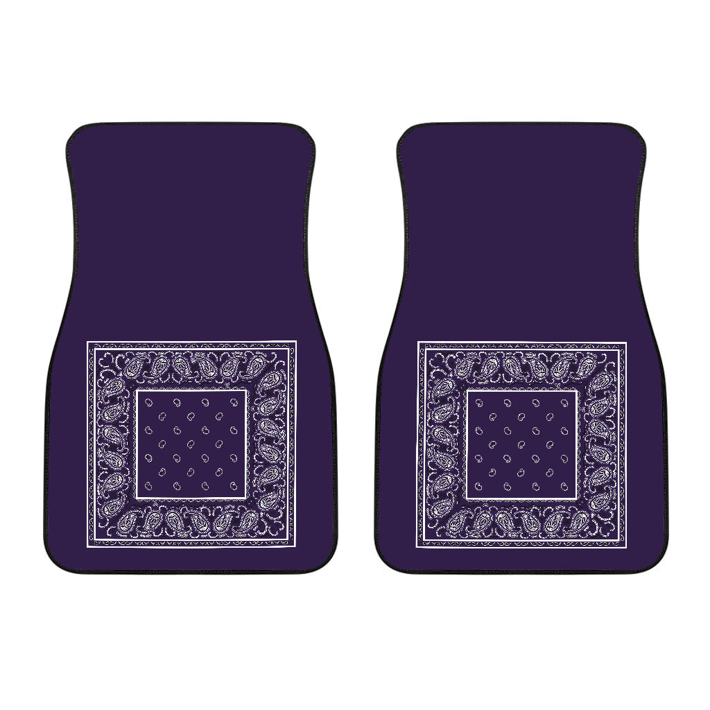 Dual Royal Purple Bandana Car Mats - Minimal