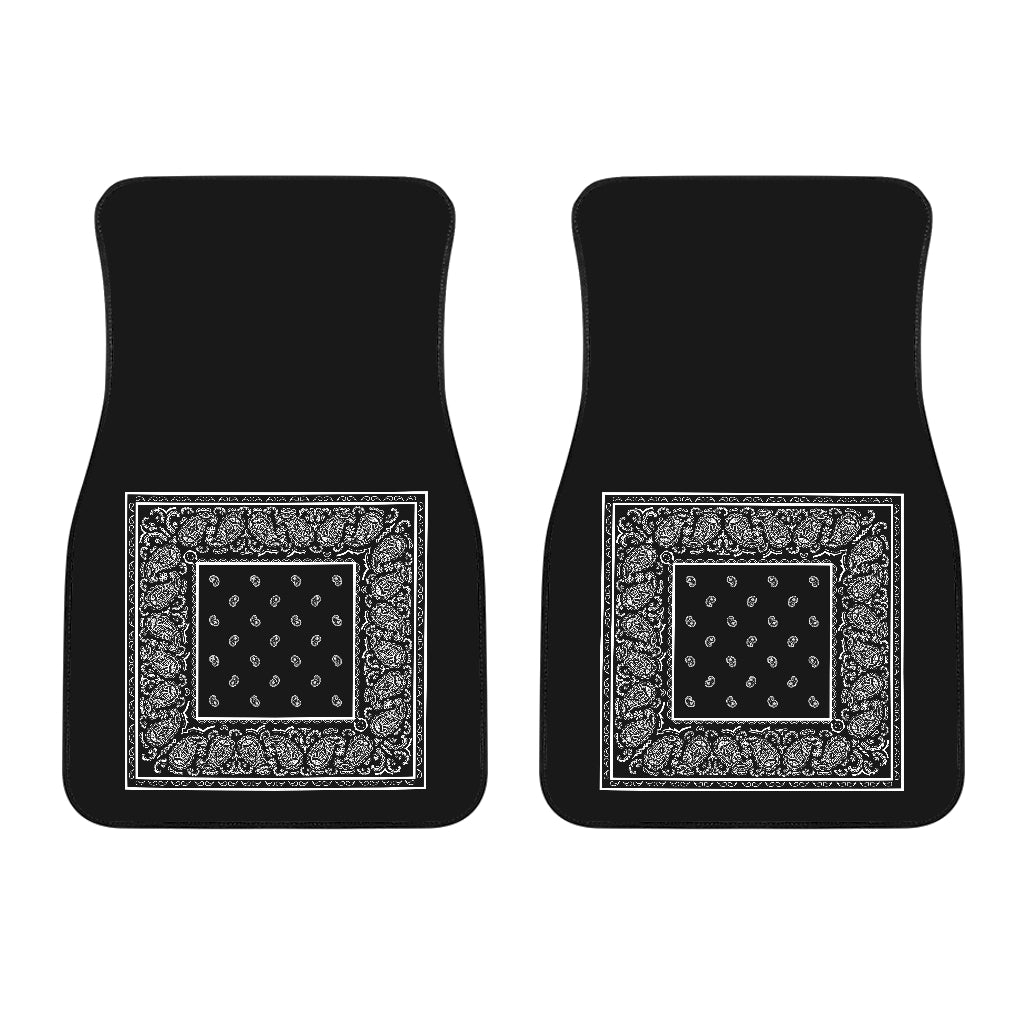 Dual Black Bandana Car Mats - Minimal
