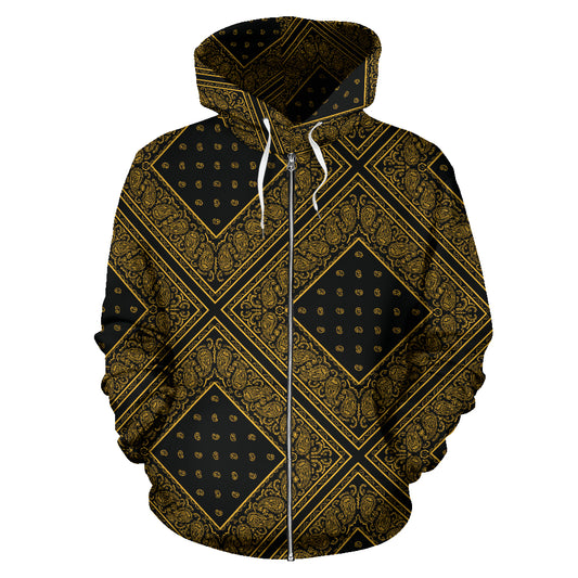 black bandana zip hoodie
