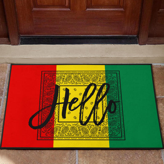 Rasta bandana hello door mat