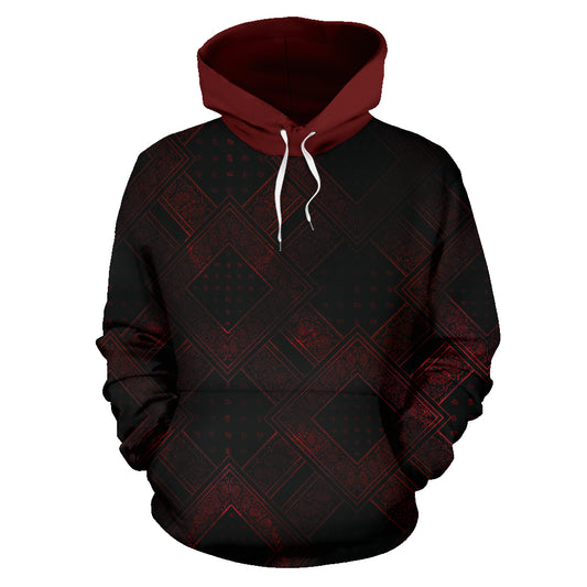 bluack and red bandana hoodie