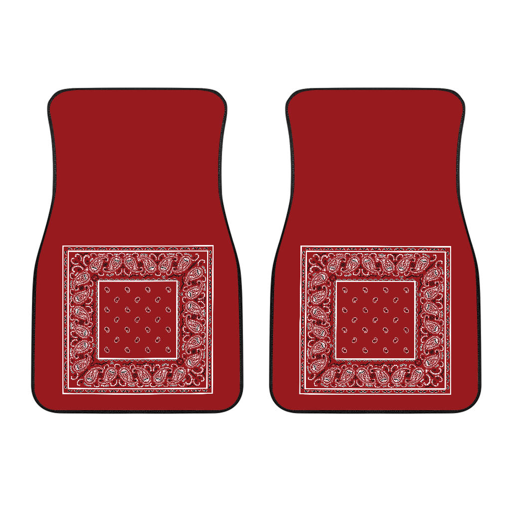 Dual Classic Red Bandana Car Floor Mats - Minimal