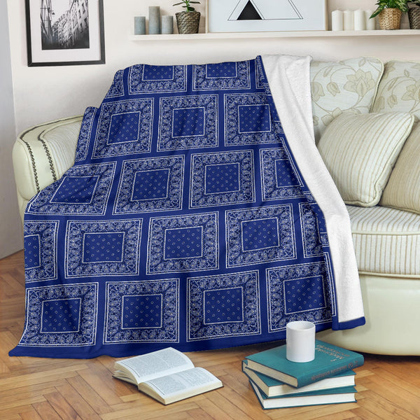Royal Blue Bandana Fleece Throw Blanket The Bandana Blanket Company