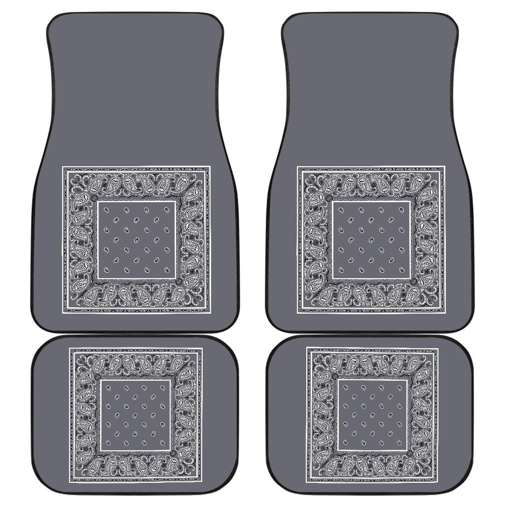 Quad Classic Gray Bandana Car Mats - Minimal