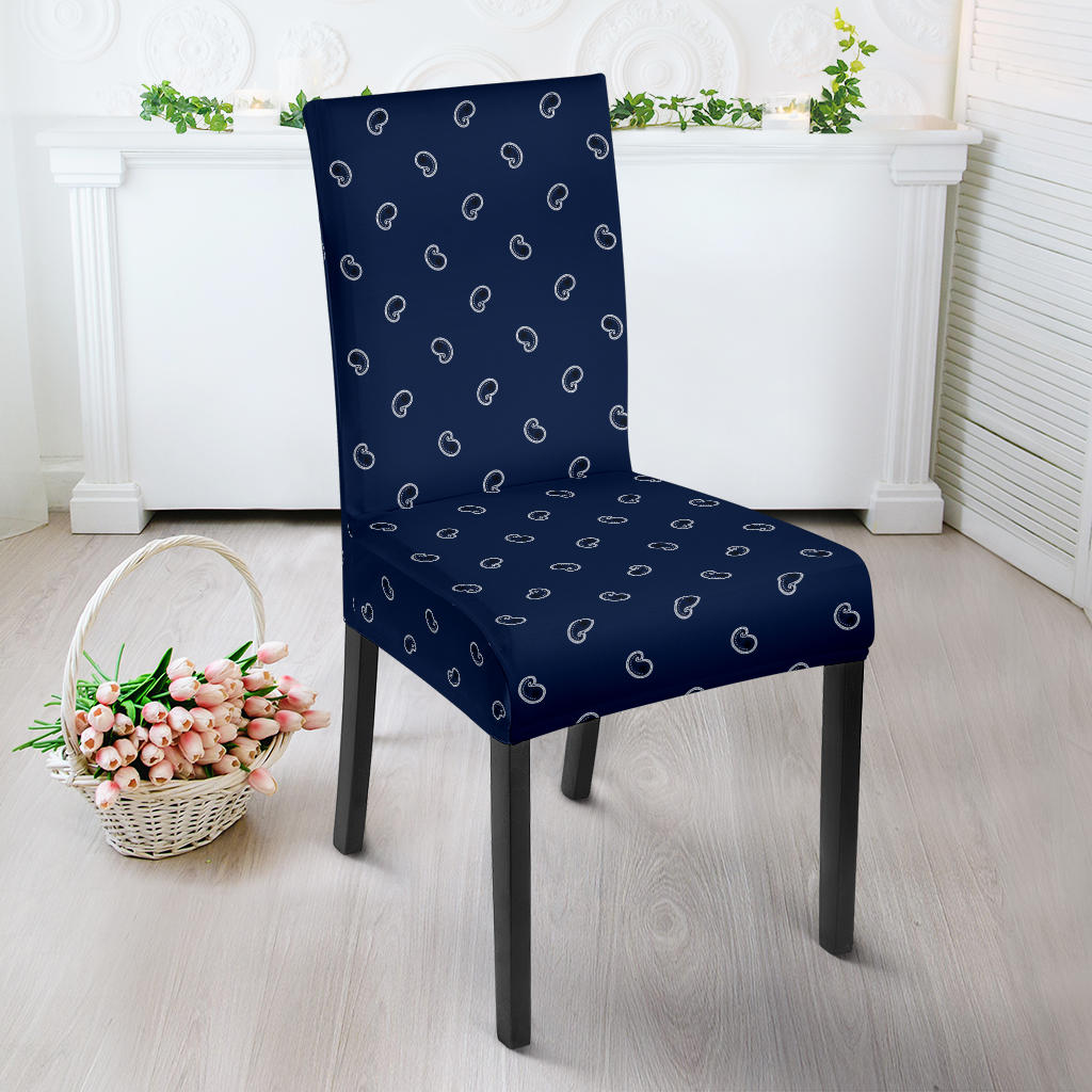 Navy Blue Bandana Dining Chair Slipcovers