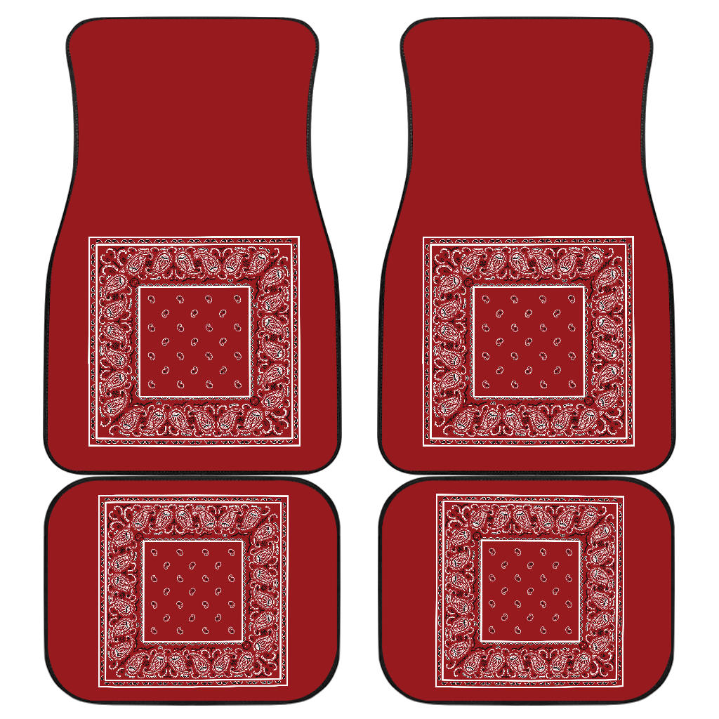 Quad Classic Red Bandana Car Mats - Minimal