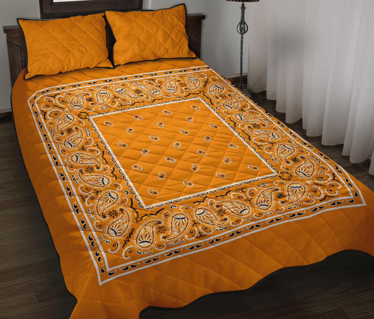 Quilt Set -Citrus Orange Bandana Quilt w/Shams