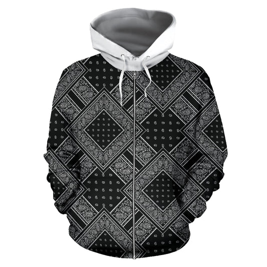 Zipper black hoodie