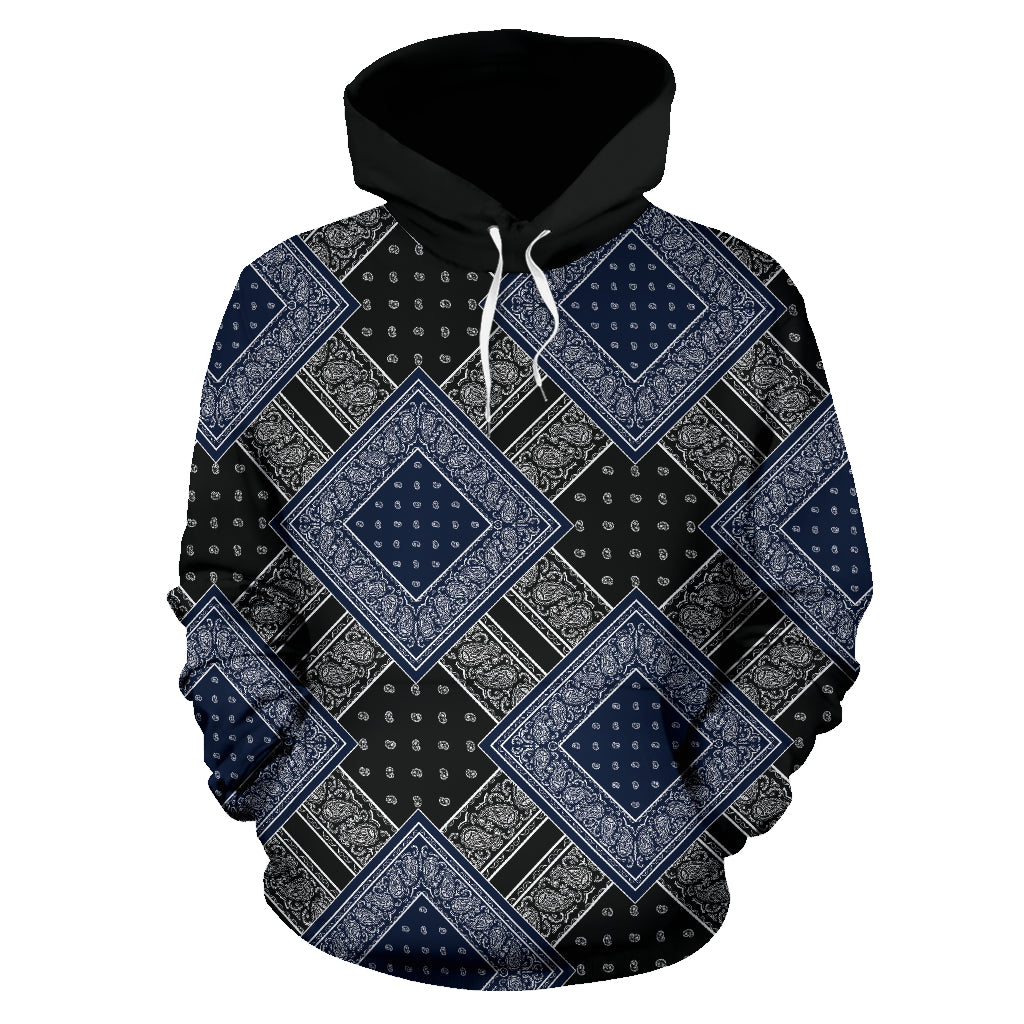 black and blue bandana menswear hoodie