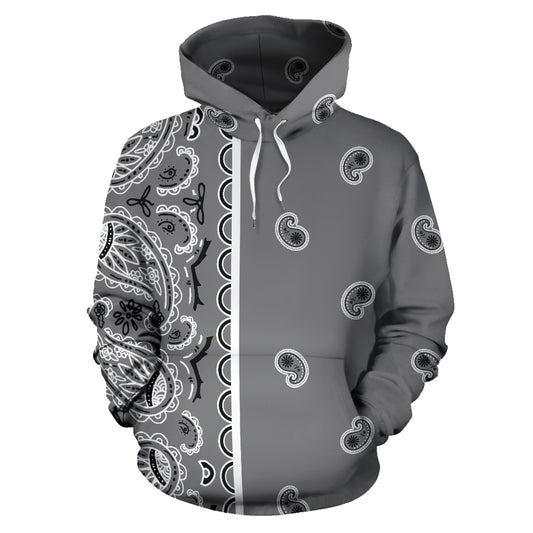 gray bandana hoodie front view