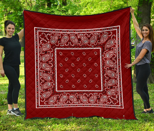 Maroon Red Bandana Quilt