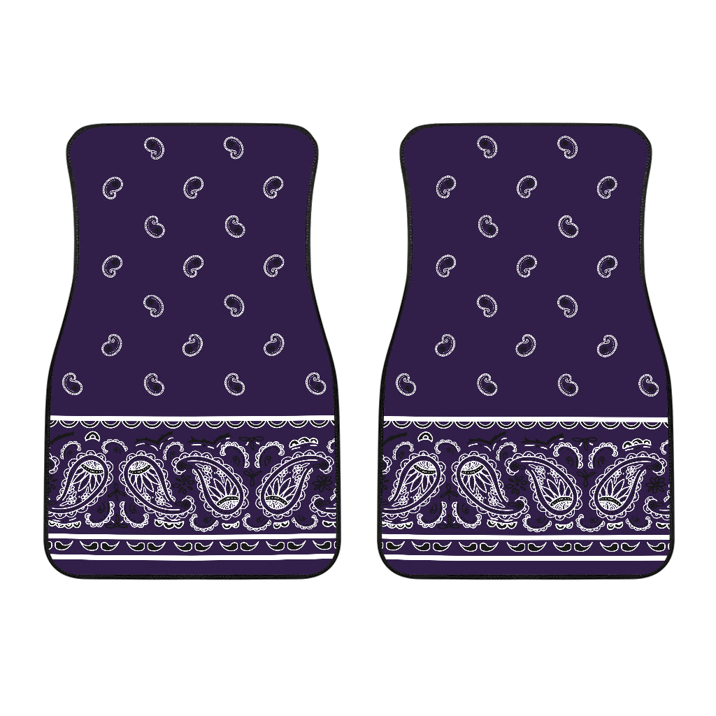 Dual Royal Purple Bandana Car Mats - Fancy